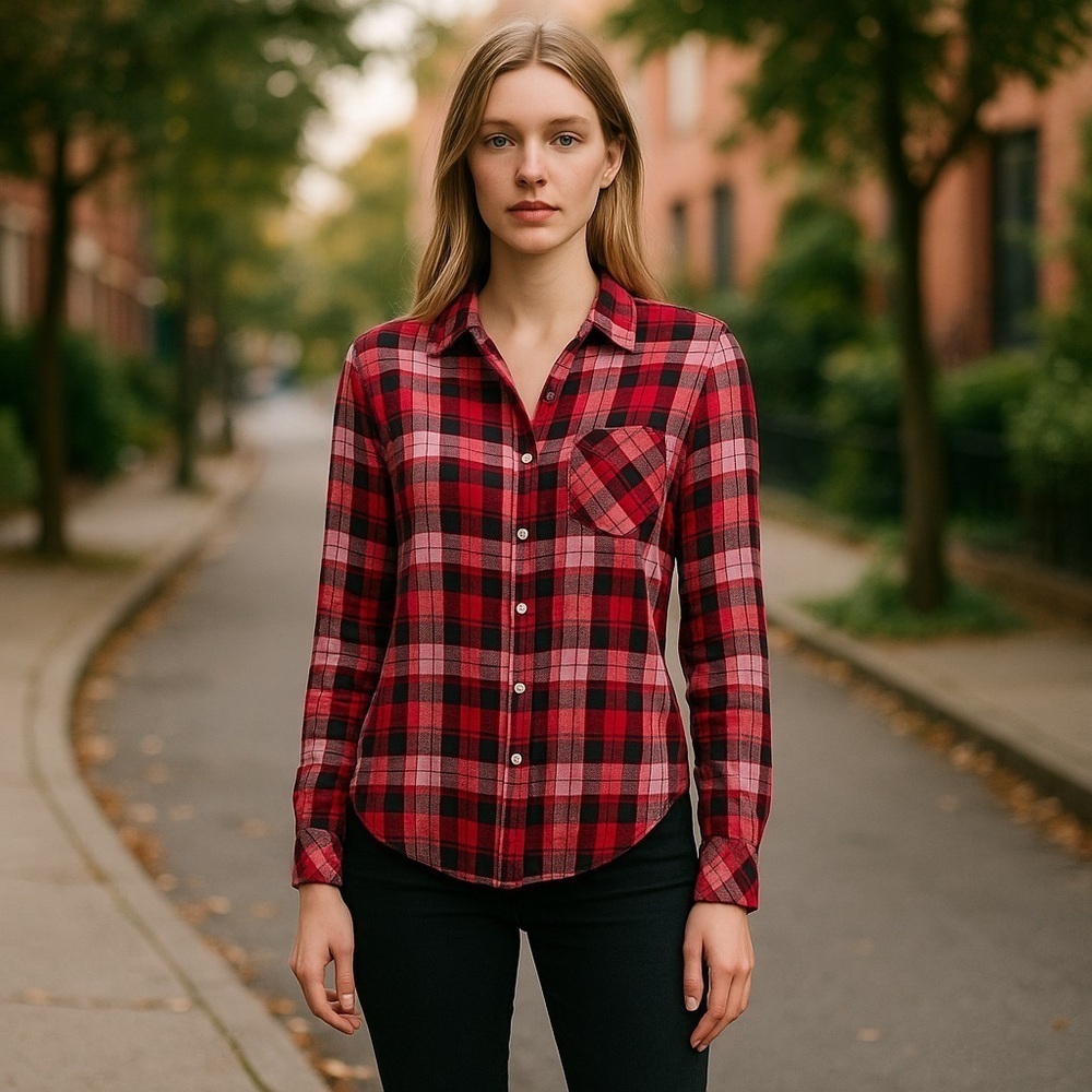 Victoria's Secret Red Plaid Pajama Shirt